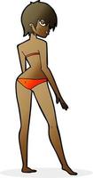 Cartoon-Frau im Bikini vektor