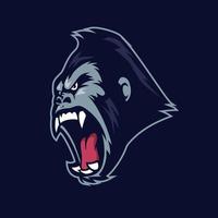 gorilla huvud maskot gaming logotyp illustration vektor