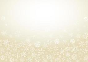 nahtlose Schneeflocken haben Leerzeichen auf goldenem Hintergrund. winterferienthema, weihnachts- und neujahrsvorlage. vektor