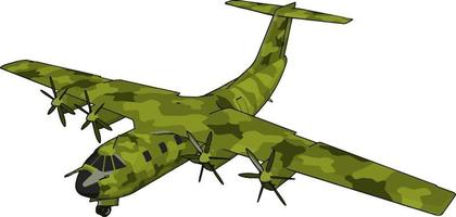 stor gammal grön bombplan, illustration, vektor på vit bakgrund.