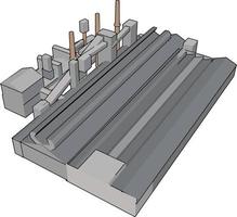 große Fabrik, Illustration, Vektor auf weißem Hintergrund.