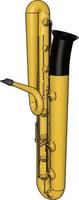 gelbes Saxophon, Illustration, Vektor auf weißem Hintergrund.