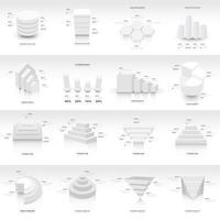 weiße Infografik 3d Vorlage in verschiedenen Formen vektor
