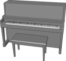 graues Klavier, Illustration, Vektor auf weißem Hintergrund.