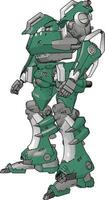 grünes Robotermodell, Illustration, Vektor auf weißem Hintergrund.