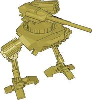gul krig robot, illustration, vektor på vit bakgrund.