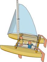 Bootsspielzeug, Illustration, Vektor auf weißem Hintergrund.