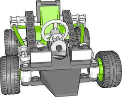 grünes Auto, Illustration, Vektor auf weißem Hintergrund.