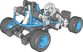 blaues Auto, Illustration, Vektor auf weißem Hintergrund.