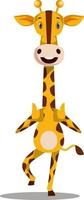 glückliche Giraffe, Illustration, Vektor auf weißem Hintergrund.