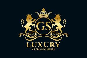 Initial gs Letter Lion Royal Luxury Logo Vorlage in Vektorgrafiken für luxuriöse Branding-Projekte und andere Vektorillustrationen. vektor