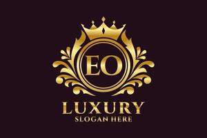 anfängliche eo-Buchstabe königliche Luxus-Logo-Vorlage in Vektorgrafiken für luxuriöse Branding-Projekte und andere Vektorillustrationen. vektor