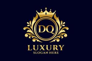 anfängliche dq-Buchstaben-Royal-Luxus-Logo-Vorlage in Vektorgrafiken für luxuriöse Branding-Projekte und andere Vektorillustrationen. vektor