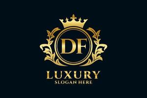 Royal Luxury Logo-Vorlage mit anfänglichem df-Buchstaben in Vektorgrafiken für luxuriöse Branding-Projekte und andere Vektorillustrationen. vektor