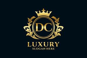anfängliche DC-Buchstabe königliche Luxus-Logo-Vorlage in Vektorgrafiken für luxuriöse Branding-Projekte und andere Vektorillustrationen. vektor