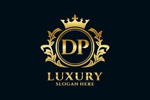 Royal Luxury Logo-Vorlage mit anfänglichem dp-Buchstaben in Vektorgrafiken für luxuriöse Branding-Projekte und andere Vektorillustrationen. vektor