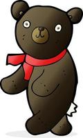 söt tecknad serie svart teddy Björn vektor