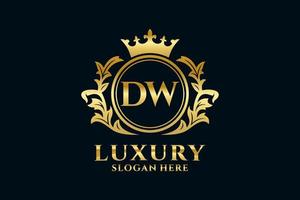 Royal Luxury Logo-Vorlage mit anfänglichem dw-Buchstaben in Vektorgrafiken für luxuriöse Branding-Projekte und andere Vektorillustrationen. vektor