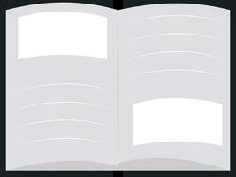 aufgeschlagenes Buch, Illustration, Vektor auf weißem Hintergrund