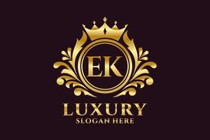 anfängliche ek-Buchstabe königliche Luxus-Logo-Vorlage in Vektorgrafiken für luxuriöse Branding-Projekte und andere Vektorillustrationen. vektor