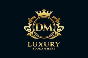anfängliche dm-Buchstaben-Royal-Luxus-Logo-Vorlage in Vektorgrafiken für luxuriöse Branding-Projekte und andere Vektorillustrationen. vektor