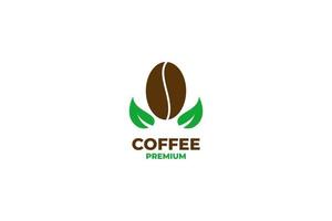 Kaffeebohne mit Blatt-Logo-Design-Vektor-Illustration-Idee vektor