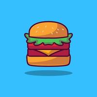 burger essen illustration logo design vektor