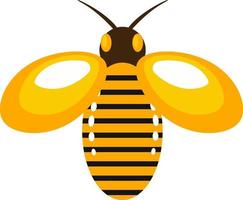 große gelbe Biene, Illustration, Vektor auf weißem Hintergrund.
