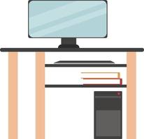 Computer-Setup, Illustration, Vektor auf weißem Hintergrund.