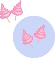 Zuckerwatte, Illustration, Vektor auf weißem Hintergrund.