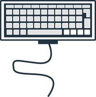 einfache Tastatur, Illustration, Vektor auf weißem Hintergrund.