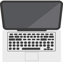 grauer Laptop, Illustration, Vektor auf weißem Hintergrund.