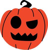 Halloween-Kürbis mit gruseligem Gesicht vektor