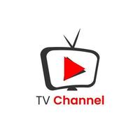 TV kanal knapp logotyp design vektor mall