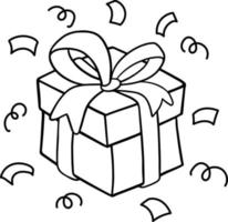 Geschenkbox - eine linierte Zeichnung. Vektor-Illustration durchgehende Strichzeichnung. Gliederungsbox vektor
