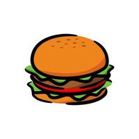 Illustration eines Burgers. gut für Burger-Restaurant oder jedes Geschäft im Zusammenhang mit Burger. vektor