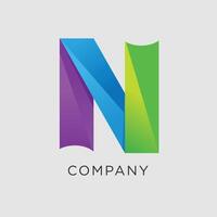 Logo-Vorlage für Buchstaben mit Farbverlauf n vektor
