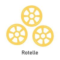 Rotelle-Nudeln. Restaurant-Pasta. für Menügestaltung, Verpackung. Vektor-Illustration. vektor
