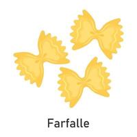 italiensk pasta farfalle. för meny design, förpackning och Mer. vektor illustration.