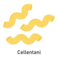 cellentani pasta. restaurang pasta. för meny design, förpackning. vektor illustration.