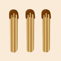 Churros mit Schokoladensauce-Vektorillustration für Grafikdesign und dekoratives Element vektor