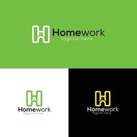 Hausaufgaben-Logo-Design - H-Brief-Logo - Home-Logo vektor