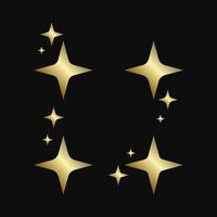 fyra av guld platt gnistrande stjärnor för firande design, premuim vektor stjärna blinkar i 4 uppsättning mall, kan vara Begagnade i effekt mall design