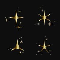 gyllene platt gnistrande stjärnor för firande konstverk design, gyllene vektor stjärna blinkning mall Begagnade i effekt mall på mörk bakgrund