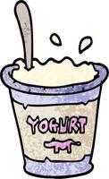 grunge texturerad illustration tecknad serie yoghurt vektor