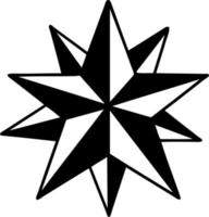 Tattoo im schwarzen Linienstil eines Sterns vektor