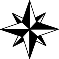tatuering i svart linje stil av en stjärna vektor