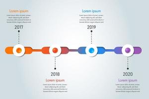 bunte Timeline-Infografik-Vorlage vektor