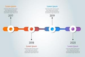 färgglada tidslinje infographic mall vektor
