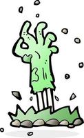 Cartoon-Zombie-Hand, die vom Boden aufsteigt vektor
